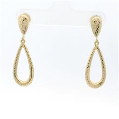 14k Yellow Gold Tear Drop Dangle Earrings